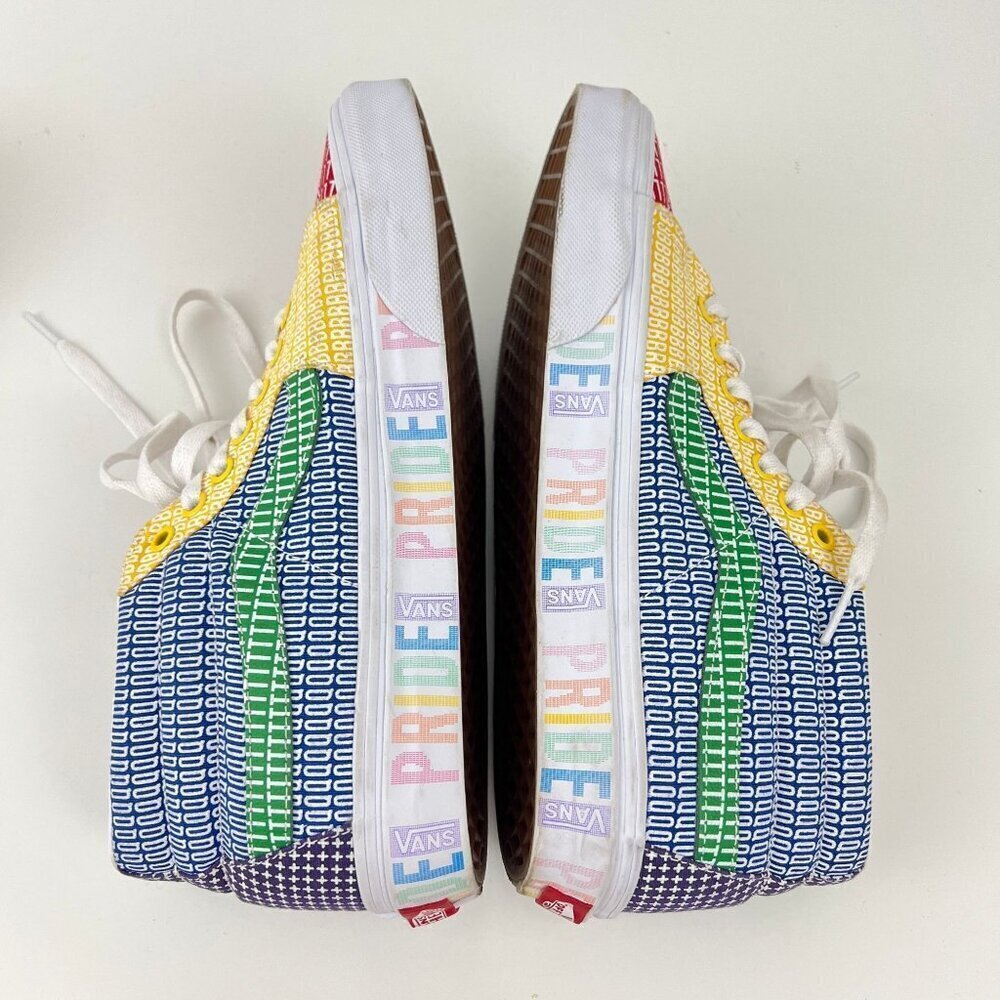Vans High Top Pride Canvas Skateboard Sneakers Multi Color Womens  10 - Picture 10 of 16